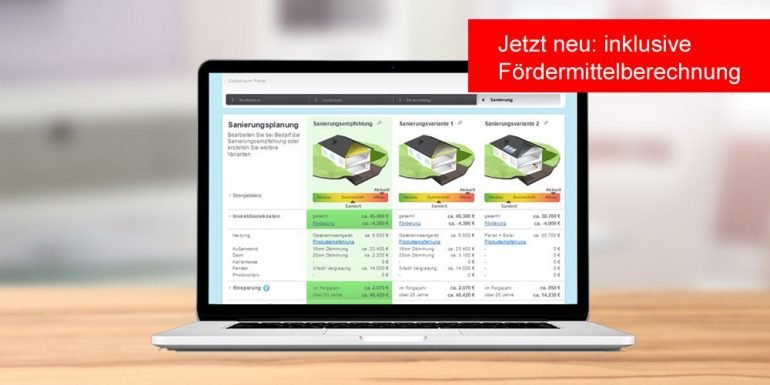 Sanierungsrechner mit Fördermittelberechnung